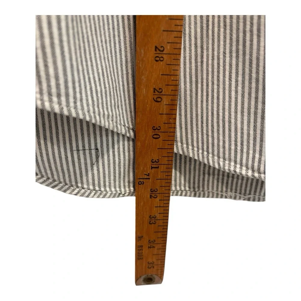 Woods Woods Shirt‎ Mens XL Gray White Striped Oxford Extra Large Long Sleeve